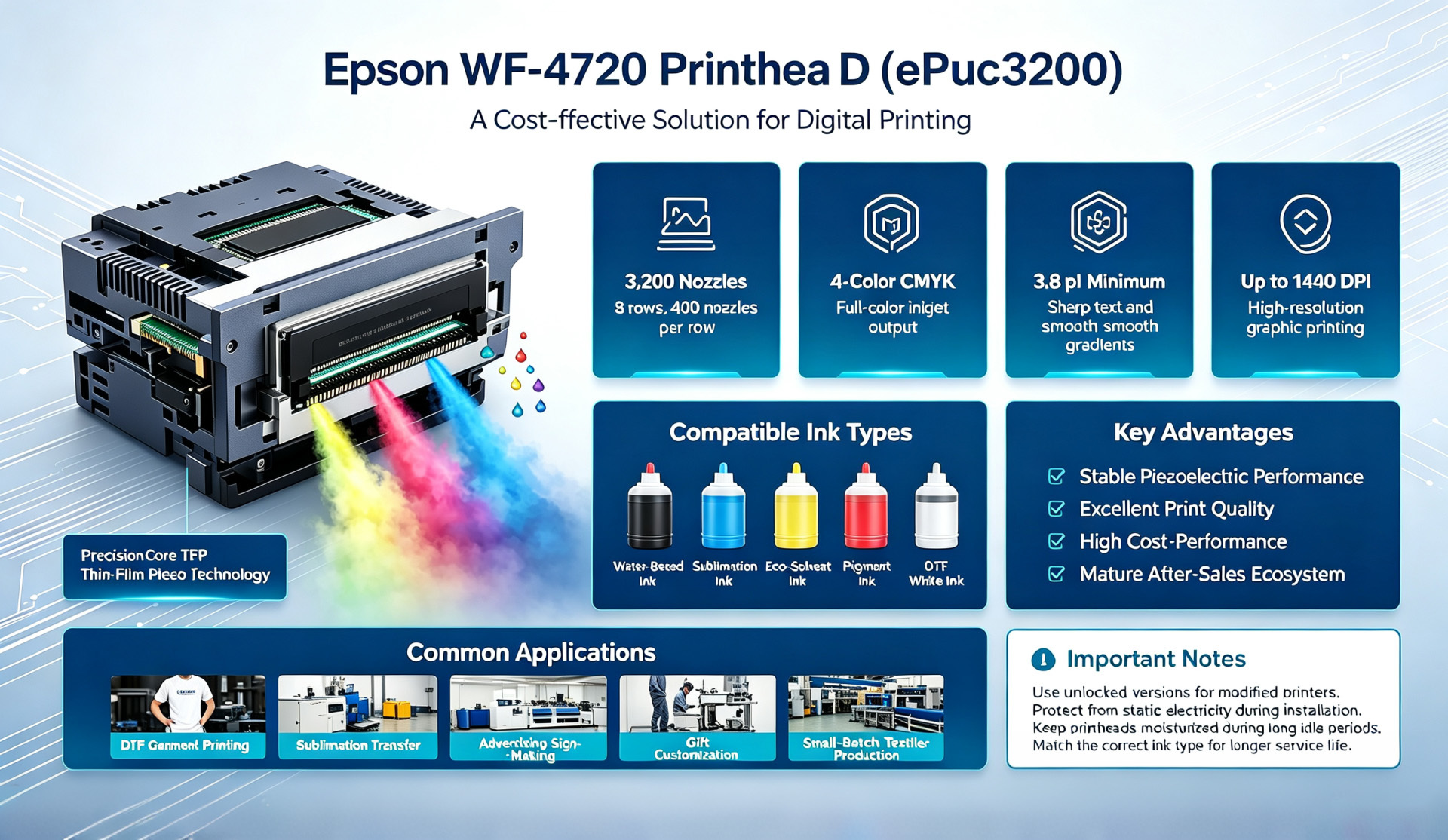 Τελευταία εταιρικά blogs για Epson WF-4720 Printhead EPS3200 | PrecisionCore TFP Print Head for DTF & Sublimation Printing